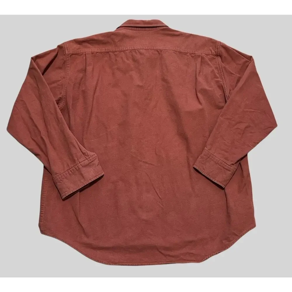 Cabela's Deer Skin Soft Chamois Shirt Jacket Men's XL Heavy Button Up Mauve